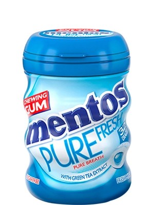 Жувальна гумка Пур Фреш, М'ята / Pure Fresh, Mint, Mentos, 56г