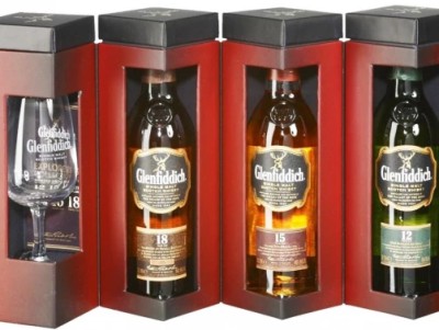 Віскі односолодовий Набор Glenfiddich 12, 15 и 18 Y.O. з бокалом