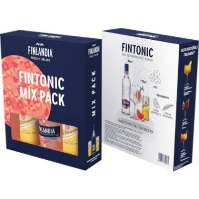 Набір подарунковий Finlandia Fintonic Mix Pack горілка Grapefruit 0,5 л 1 шт + швепс Tonic Water 0,25 л 2 шт