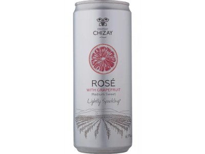 Вино напівсолодке рожеве Chateau Chizay Rose з грейпфрутом (слабогазований винний напій) 0,33 л