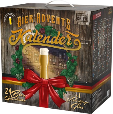 Пивний новорічний адвент-календар Kalea 0.33 л x 24 шт + 1 келих 0.33 л