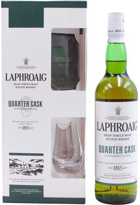 Віскі односолодовий Laphroaig Quarter Cask 0.7 л 48% в подарунковій упаковці із 2-ма стаканами