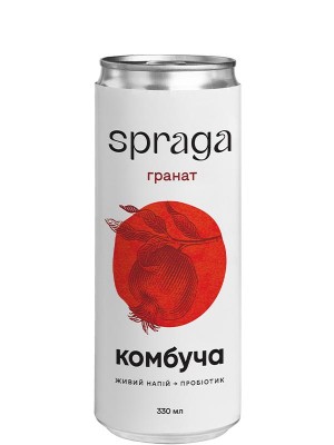 Напій Комбуча зі смаком гранату, Spraga, ж/б, 0.33л