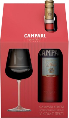 Подарунковий набір Campari 0.7 л 25% + келих