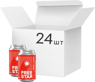 Упаковка безалкогольного пива Futura Finances Free Star Biere Craft Lager 0.33 л х 24 шт