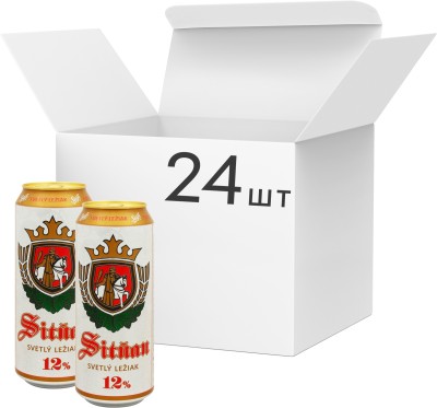 Упаковка пива Sitnan світле фільтроване 5.0% 0.5 л x 24 шт