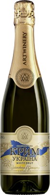 Вино ігристе Крим Україна біле витримане брют 0.75 л 10-13.5%