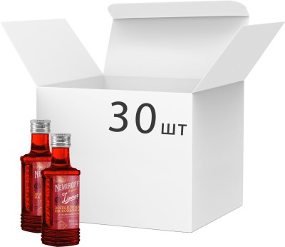 Упаковка настоянки Nemiroff Originals Журавлина на коньяку 21% 0.1 л х 30 шт