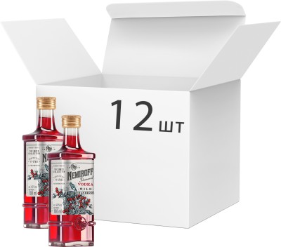 Упаковка настоянки Nemiroff Wild Cranberry De Luxe 40% 0.1 л х 12 шт