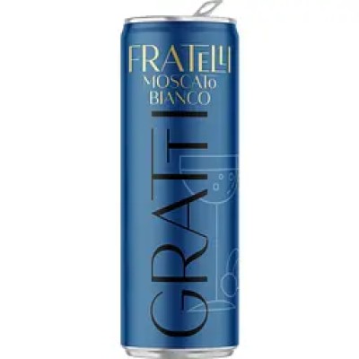Напій винний ігристий Fratelli Moscato Bianco Gratti білий напівсолодкий 6-6.9% 0.33 л з/б