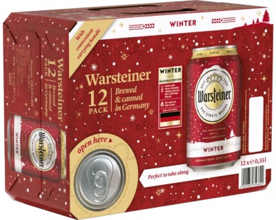 Упаковка пива Warsteiner Winter Beer темне фільтроване 5.6% 0.33 л x 12 шт