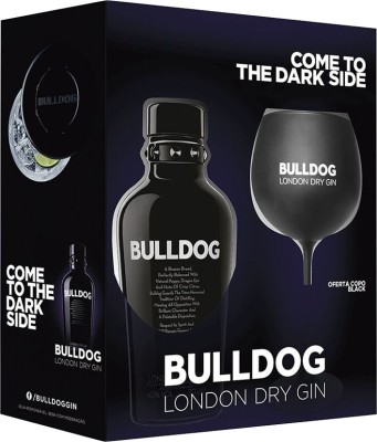 Джин Bulldog London Dry Black 0.7 л 40% + келих у подарунковій упаковці