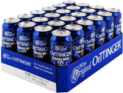 Упаковка пива Oettinger Strong Beer світле фільтроване 8.9% 0.5 л х 24 шт