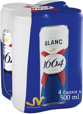 Упаковка пива Kronenbourg 1664 Blanc світле 4.8% 0.5 л x 4 шт.