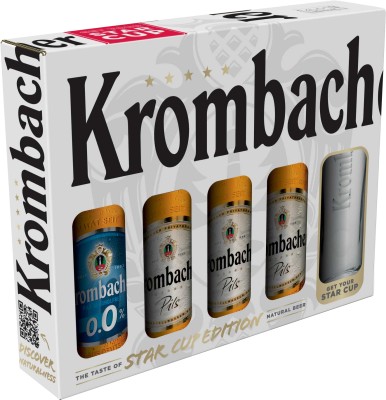 Подарунковий набір пива Krombacher 4 пляшки 0.33 л + келих 0.33 л