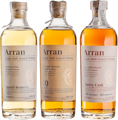 Набір віскі Arran Barrel Reserve 0.7 л 43% + Arran 10yo 0.7 л 46% + Arran Sherry Cask 0.7 л 55.8%