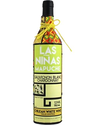 Вино Лас Ніньяс, Мапуче, Совіньйон Блан-Шардоне / Las Ninas, Mapuche, Sauvignon Blanc-Chardonnay, біле сухе 0.75л