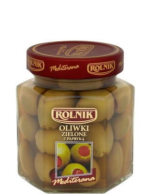 Оливки зелені з перцем, Rolnik, 280г