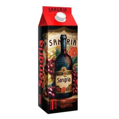 Напій винний 1 л SALUTE Sangria червоний слабоалкогольний напівсолодкий 6-6,9% об пюр-пак