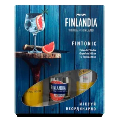 Горілка Finlandia Grapefruit 0,5 л + 2X0,33 л Schweppes Indian