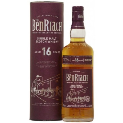 Віскі Великої Британії BenRiach (односолодовий) 16 років (тубус), 46%, 0.7 л [5060088790120]