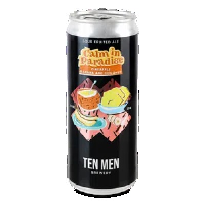 Пиво Ten Men Brewery Calm in Paradise Pineapple&Banana&Coconut світле нефільтроване з/б