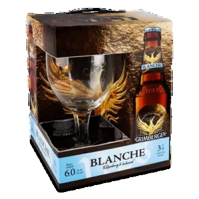 Пиво Grimbergen Blanche світле 3*0,33л + келих