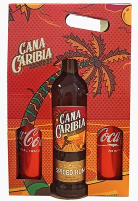 Набір Ромовий напій Caña Caribia Spiced 0,7 л 35% + Coca Cola 2шт