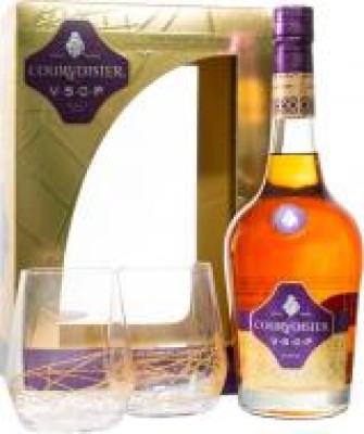 Коньяк Courvoisier VSOP 6-10 років витримки з двома склянками 0,7 л