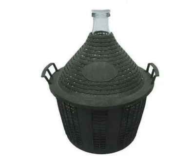 Бутель скляний Ambrosio у пластиковому кошику 20 л