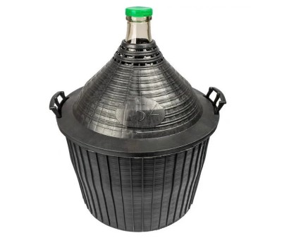 Пляшка скляна Ambrosio у пластиковому кошику 25 л