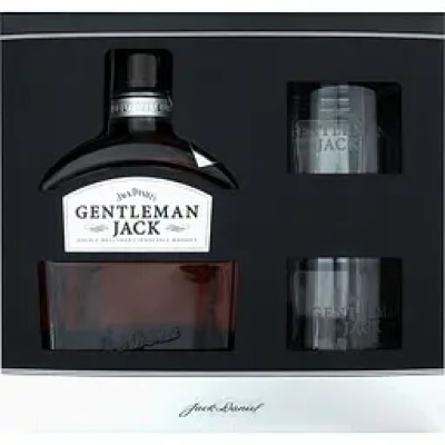 Набір віскі Jack Daniel's Gentleman Jack 40% 0.7 л + 2 склянки