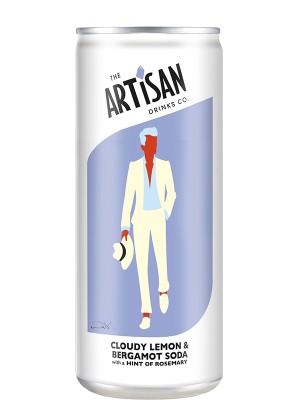 Напій газований Артізан, Клауді Лимон та Бергамот / Artisan, Cloudy Lemon & Bergamot Soda, з/б, 0.25л