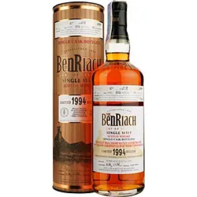 Віскі BenRiach 18 Years Old Oloroso Butt Cask 7353 Single Malt Scotch Whisky, у подарунковій упаковці, 52,1%, 0,7 л