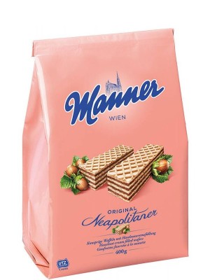 Вафлі з горіховим кремом, Manner, 400г