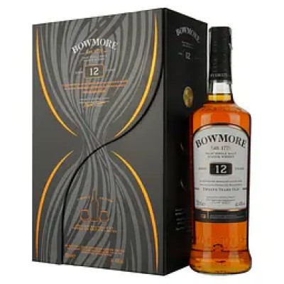 Віскі Bowmore 12 yo Islay Single Malt Scotch Whisky 40% 0.7 л + 2 склянки