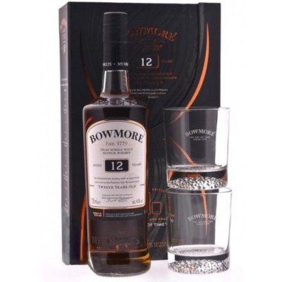 Віскі Bowmore / Боумор, 40%, 0.7 л + 2 склянки (под. наб.) [5010496006047]