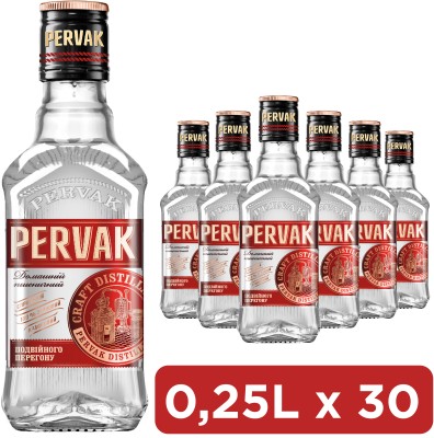 Упаковка горілки Первак Домашня пшенична 0.25 л 40% х 30 шт.