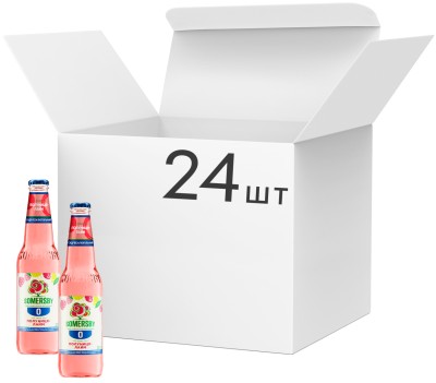 Упаковка сидру Somersby Полуниця-Лайм безалкогольний 0% 0.33 л x 24 шт