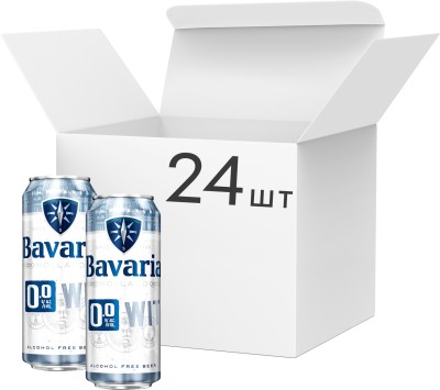 Упаковка пива Bavaria WIT світле нефільтроване безалкогольне 0.5 л x 24 шт