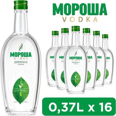 Упаковка горілки Мороша Джерельна 0.37 л 40% х 16 шт.