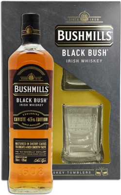 Віскі купажовані Bushmills Black Bush 0.7 л 43% у подарунковій упаковці + 2 склянки