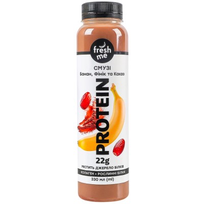 Смузі Protein кокос чіа фінік пюре банану Fresh me 0,33 л