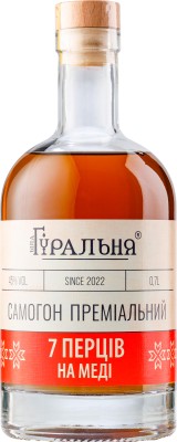 Самогон преміальний Біла Гуральня 7 ПЕРЦІВ НА МЕДІ 0.7 л 45%