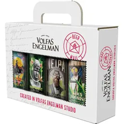 Набiр пива Volfas Engelman Mango Milkshake Pale Ale, Hoptimist, Neipa, Koln Tourist 5.5% 2 л (4 шт. по 0.5 л) з/б