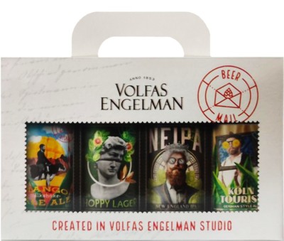 Подарунковий набір пива Volfas Engelman Mango Milkshake Pale Ale 5.6% 0.5 ж/б 1 шт. + Neipa 5% 0.5 ж/б 1 шт. + Koln Tourist 5% 0.5 ж/б 2 шт.