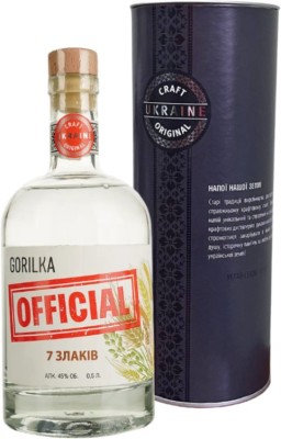 Дистилят Gorilka Official преміальний 7 Злаків 0.5 л 45% у подарунковій упаковці