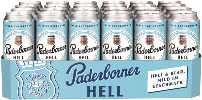 Упаковка пива Paderborner Hell світле фільтроване 5.1% 0.5 л × 24 шт