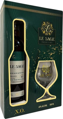 Бренді Le Sage XO 7 років витримки 0.5 л 40% + 1 склянка у подарунковій упаковці
