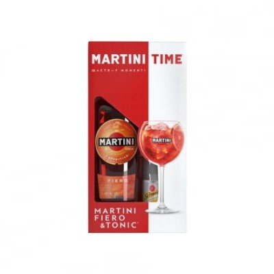 Набір Вермут 0,75 л Martini Fiero червоний десертний 14,9% + Напій 1л Schweppes Tonic